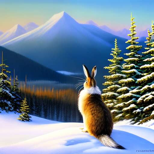 Mountain Winter Hare: Customizable Midjourney Prompt for Artistic Creations - Socialdraft