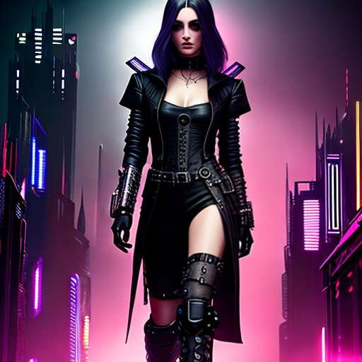 "Pixelated Noir Cyberpunk Gothic Fashion Midjourney Prompt" - Socialdraft