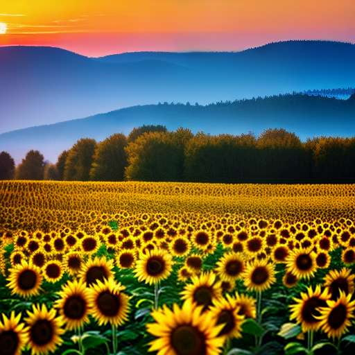 Sunflower Sunrise Midjourney Prompt - Customizable Flower Art - Socialdraft