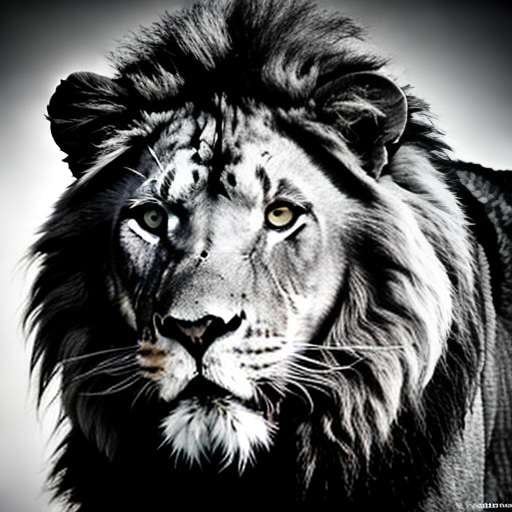 Black and White Lion Midjourney Prompt: Create your own stunning lion artwork - Socialdraft