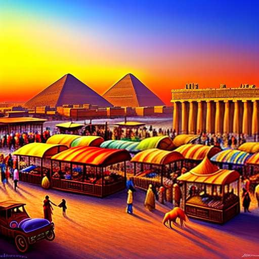 Egyptian Temple Town Midjourney Art Prompt - Socialdraft