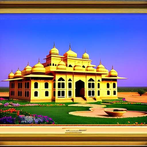Rajasthani Palace Mirage Midjourney Prompt - Customizable Indian Art - Socialdraft
