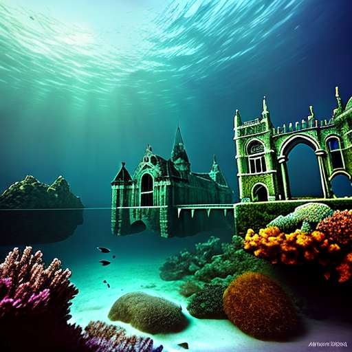 "Lost Underwater Ruins" Midjourney Prompt - Customizable Text-to-Image Creation - Socialdraft