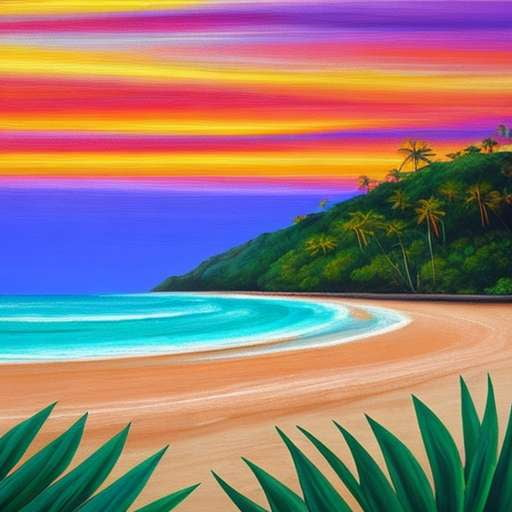 Sunset Beach Landscapes Midjourney Prompts for Custom Art Creation - Socialdraft