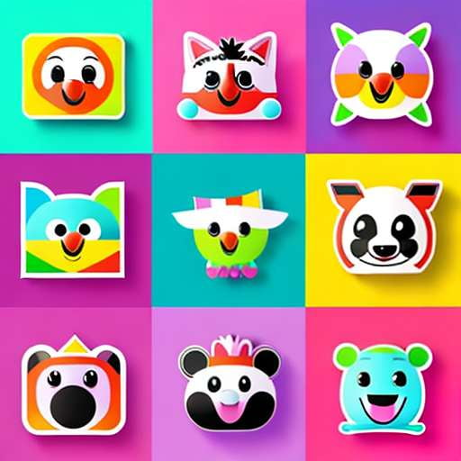 Cartoon Animal Playroom Sticker Prompt - Midjourney Image Generation - Socialdraft