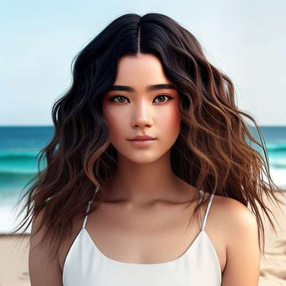 Midjourney Beach Waves Haircut Portrait Prompt - Unique Customizable Image Generation - Socialdraft