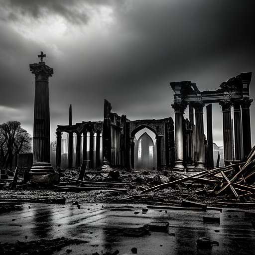 Midjourney City in Ruins Image Prompt for Custom Art Creation - Socialdraft
