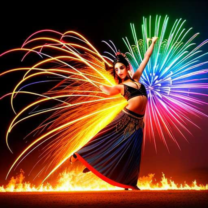 "Japanese Fireworks Belly Dance" Midjourney Image Prompt - Socialdraft