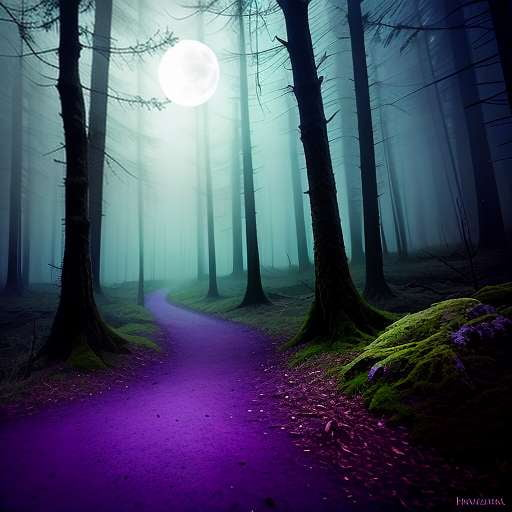"Full Moon Forest" Midjourney Image Prompt for Stunning Art Reproductions - Socialdraft