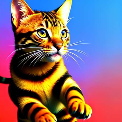 Toyger Kitten Jumping Midjourney Image Prompt - Customizable and Unique! - Socialdraft