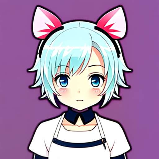 "White-Haired Anime Character" Midjourney Sticker Prompt - Socialdraft