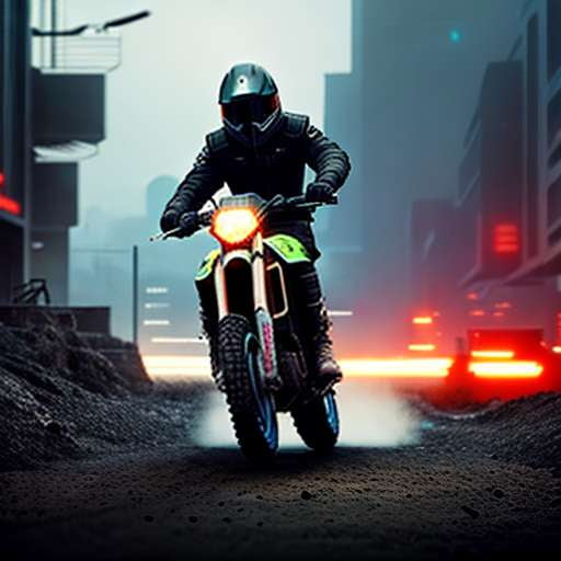 "Retro-Futuristic Dirt Bike Rider" Midjourney Prompt - Socialdraft