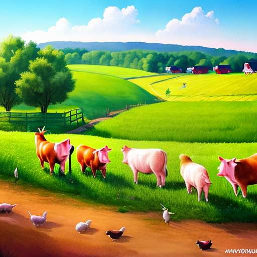 Farm Animals Children's Book Cover Midjourney Prompt - Socialdraft