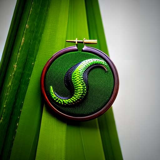 Reptile Hoop Embroidery - Midjourney Design Prompt for Stunning DIY Art - Socialdraft