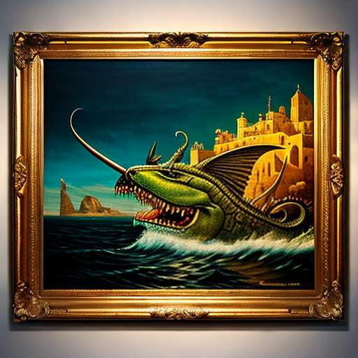 Mediterranean Sea Monster Gallery Prompt - Midjourney Illustration - Socialdraft