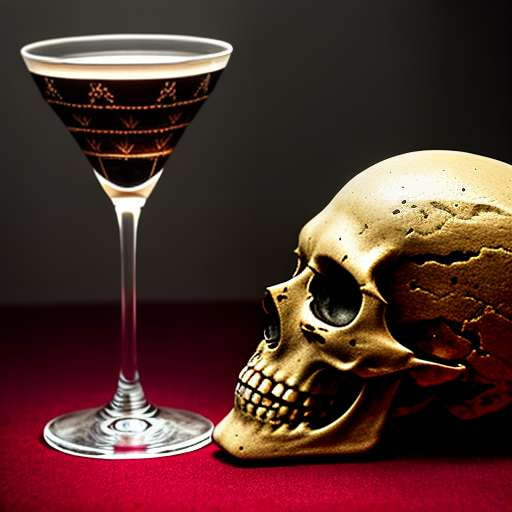 Skeleton Goblet Midjourney Prompt - Customizable Halloween Decor Inspiration - Socialdraft