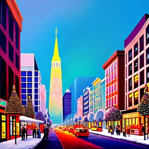 Christmas Cityscape Image Prompt - Create Your Own Custom Holiday Art - Socialdraft