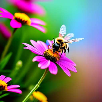Mandala Bee in Flower Garden - Customizable Midjourney Prompt - Socialdraft