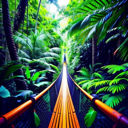 Jungle Adventure Midjourney Illustrations: Walk Through the Canopy! - Socialdraft
