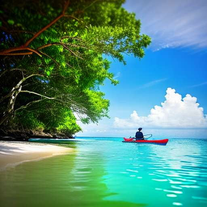 Island Kayaking Midjourney Image Prompt: Create Your Own Tropical Adventure - Socialdraft
