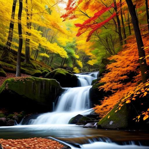 Autumn Waterfall Customizable Midjourney Image Prompt - Socialdraft