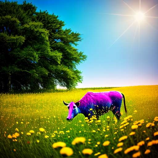 Meadow Mandala Cow - Customizable Midjourney Prompt for Text-to-Image Art - Socialdraft