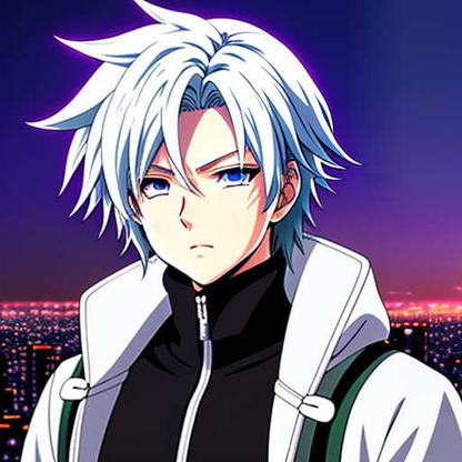 Custom Midjourney Prompt: White-Haired Anime Boy - Socialdraft