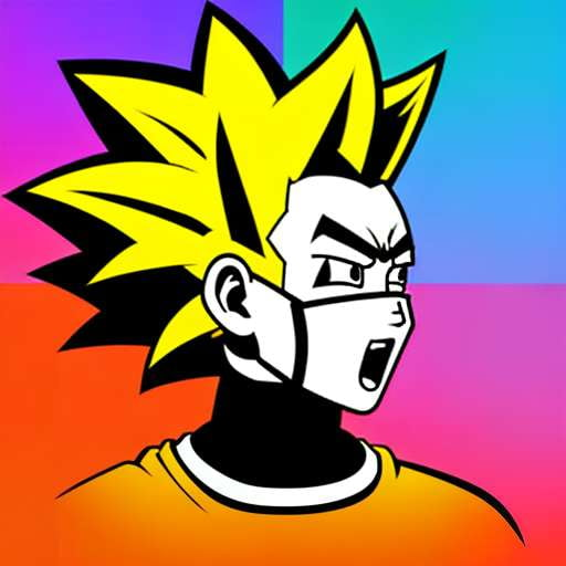 Dragon Ball Z Saiyan Face Masks - Customizable Midjourney Prompt - Socialdraft