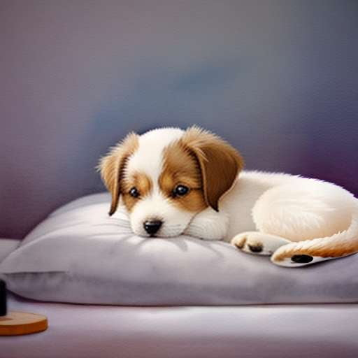 Customizable Cute Puppy Sleeping in Bed Midjourney Prompt - Socialdraft