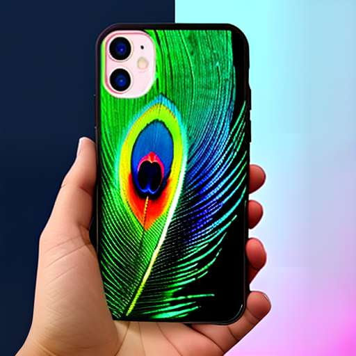 Neon Peacock Feather Phone Case Midjourney Prompt - Socialdraft