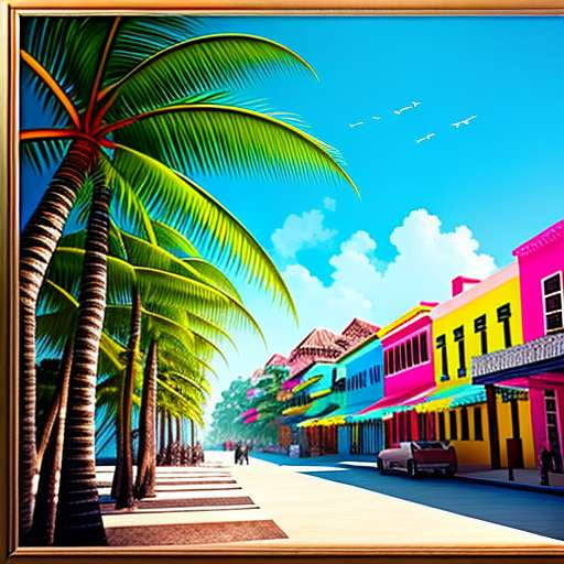 Caribbean Cityscape Midjourney Prompt - Customizable Image Generation - Socialdraft