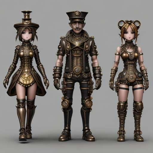 Cyberpunk Anime Characters With Steampunk Midjourney Prompt
