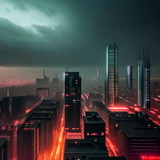Dystopian Cityscape Midjourney Generator - Socialdraft
