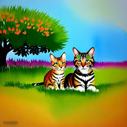 Toyger Kitten with Butterfly - Midjourney Image Prompt for Unique Cat Art - Socialdraft