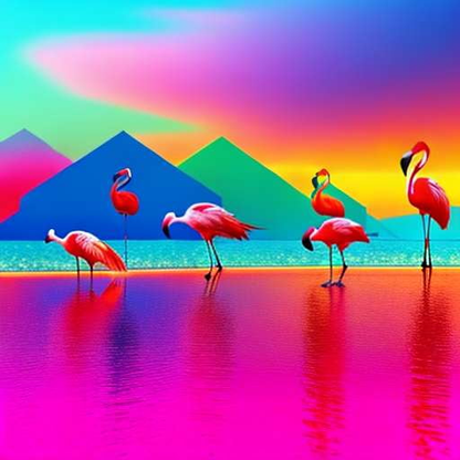 Flamingo Flock Midjourney Prompt for Unique Custom Artwork - Socialdraft