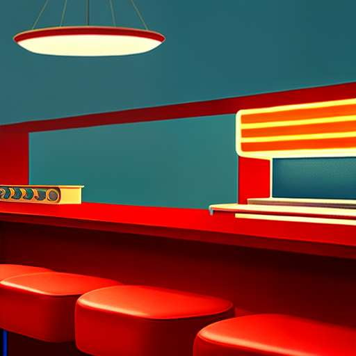 Midjourney Diner Counter Illustration Prompt - Create Your Own Retro 50's Style Diner Scene - Socialdraft