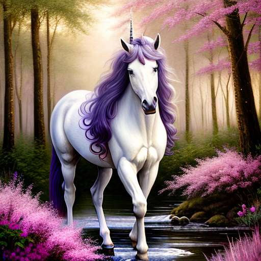 Unicorn Portrait Midjourney Prompt - Customizable Fantasy Art - Socialdraft
