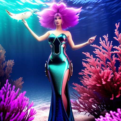 Cybernetic Mermaid Gown - Midjourney Prompt for Unique Fashion Design - Socialdraft
