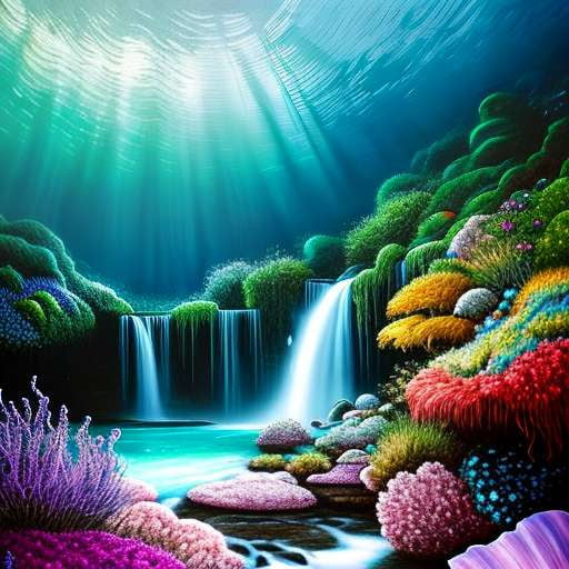 Giant Clam Waterfall Midjourney Prompt - Text-to-Image Art Generator - Socialdraft