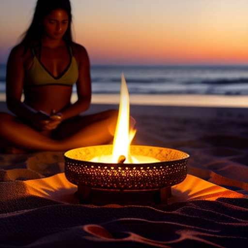 Beach Bonfire Kundalini Sound Bath Midjourney Prompt - Create Your Own Serene Oasis Image - Socialdraft