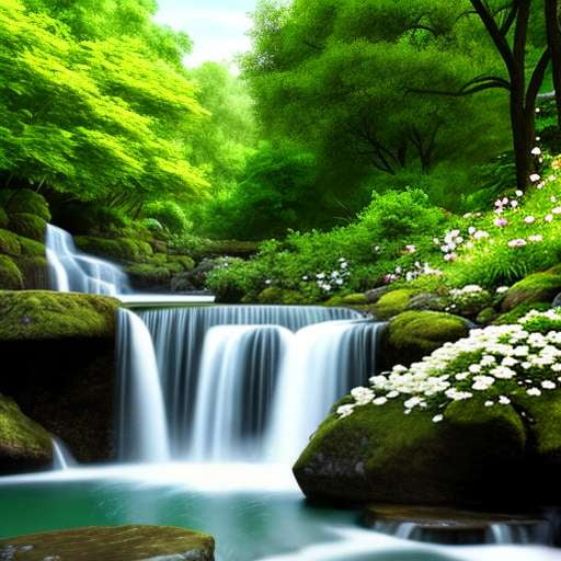 Midjourney Prompt: Custom Garden with Waterfall Image Generator - Socialdraft