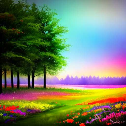 Rainbow Meadow Midjourney Prompt - Create Your Own Colorful Paradise! - Socialdraft