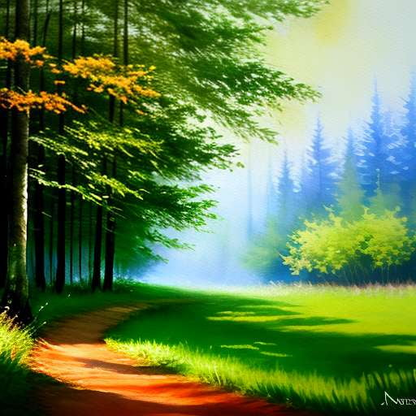 "Leafy Forest Landscape" Midjourney Prompt for Custom Creations and Artistic Expression - Socialdraft