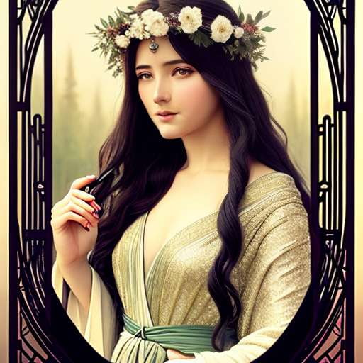 Nature Goddess Portrait Midjourney Prompt - Customizable and Unique Illustration Template for Art Projects - Socialdraft