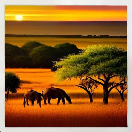 Safari Sunrise Midjourney Prompt - Customizable African Landscape Image Generator - Socialdraft
