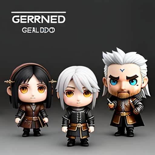 Midjourney Chibi 3D Avatar of Geralt and Friends from The Witcher 3: Wild Hunt - Socialdraft