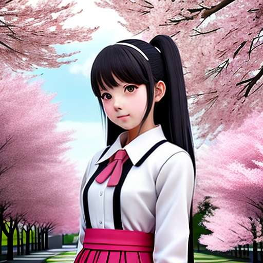 "Cherry Blossom Anime Schoolgirl" Midjourney Prompt for Unique Art Creation - Socialdraft