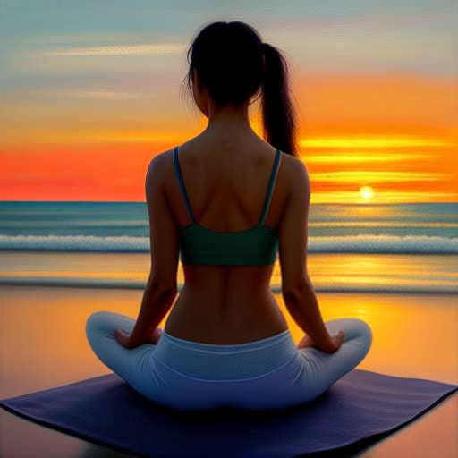 Midjourney Yoga on the Beach: Customizable Ocean and Sky Setting - Socialdraft