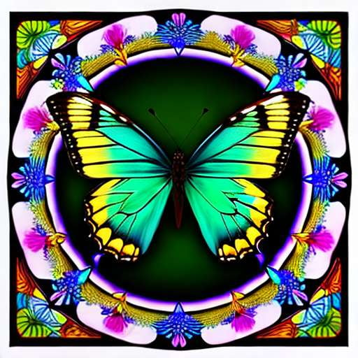 Blue Morpho Butterfly Stained Glass Midjourney Prompt for Unique DIY Art Creation - Socialdraft