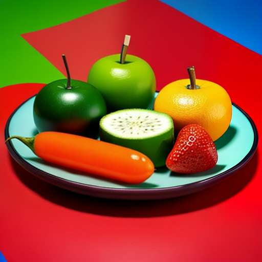 Juicy Fruit & Veggie Platter Midjourney Creation - Customizable Image Prompt - Socialdraft
